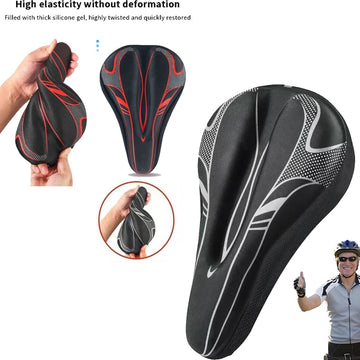 Bike Seat Cushion, Silicone Gel Padded Saddle Cover Bike Seat Cover For Men Women, Adjustable Soft Padding Bicycle Seat Cushion