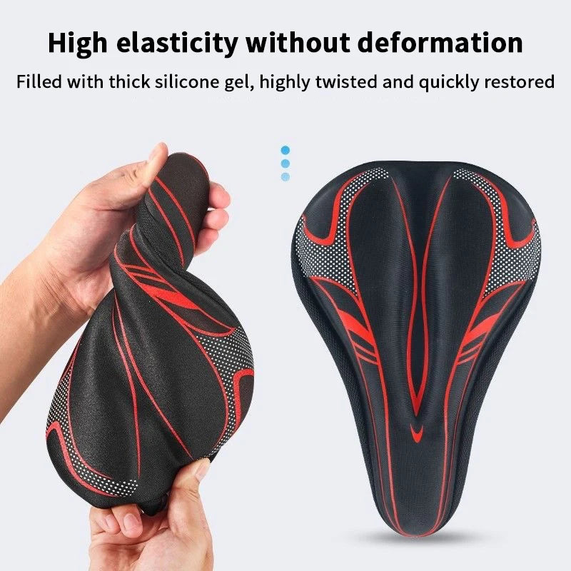 Bike Seat Cushion, Silicone Gel Padded Saddle Cover Bike Seat Cover For Men Women, Adjustable Soft Padding Bicycle Seat Cushion