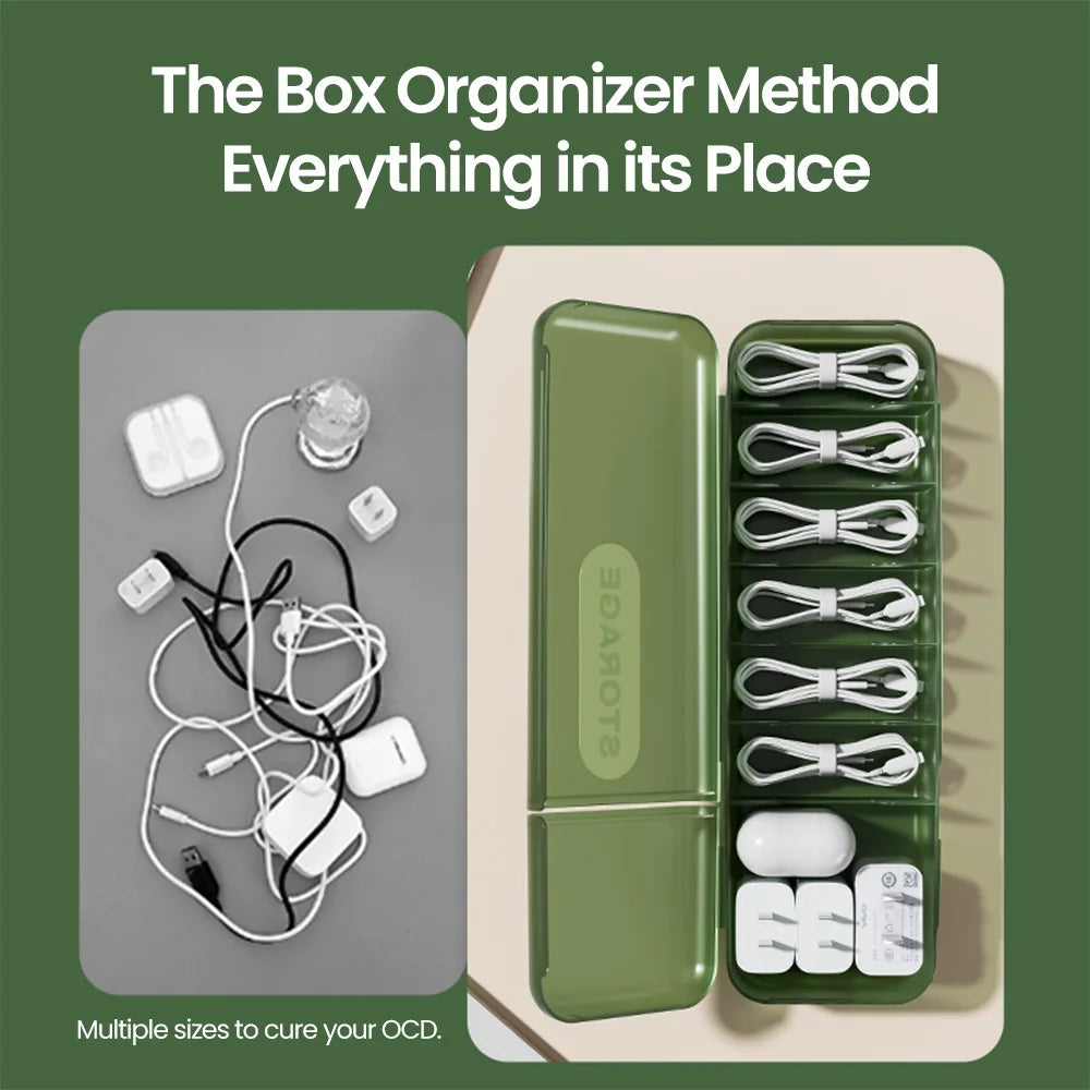 Cable Storage Box with 7 Compartments