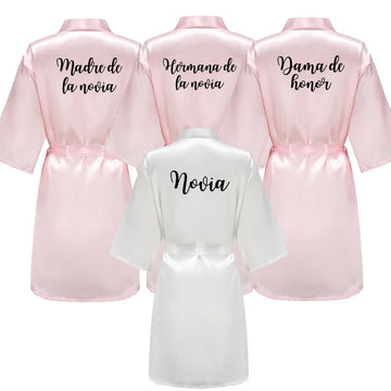 Light Pink Bridal Satin Robe