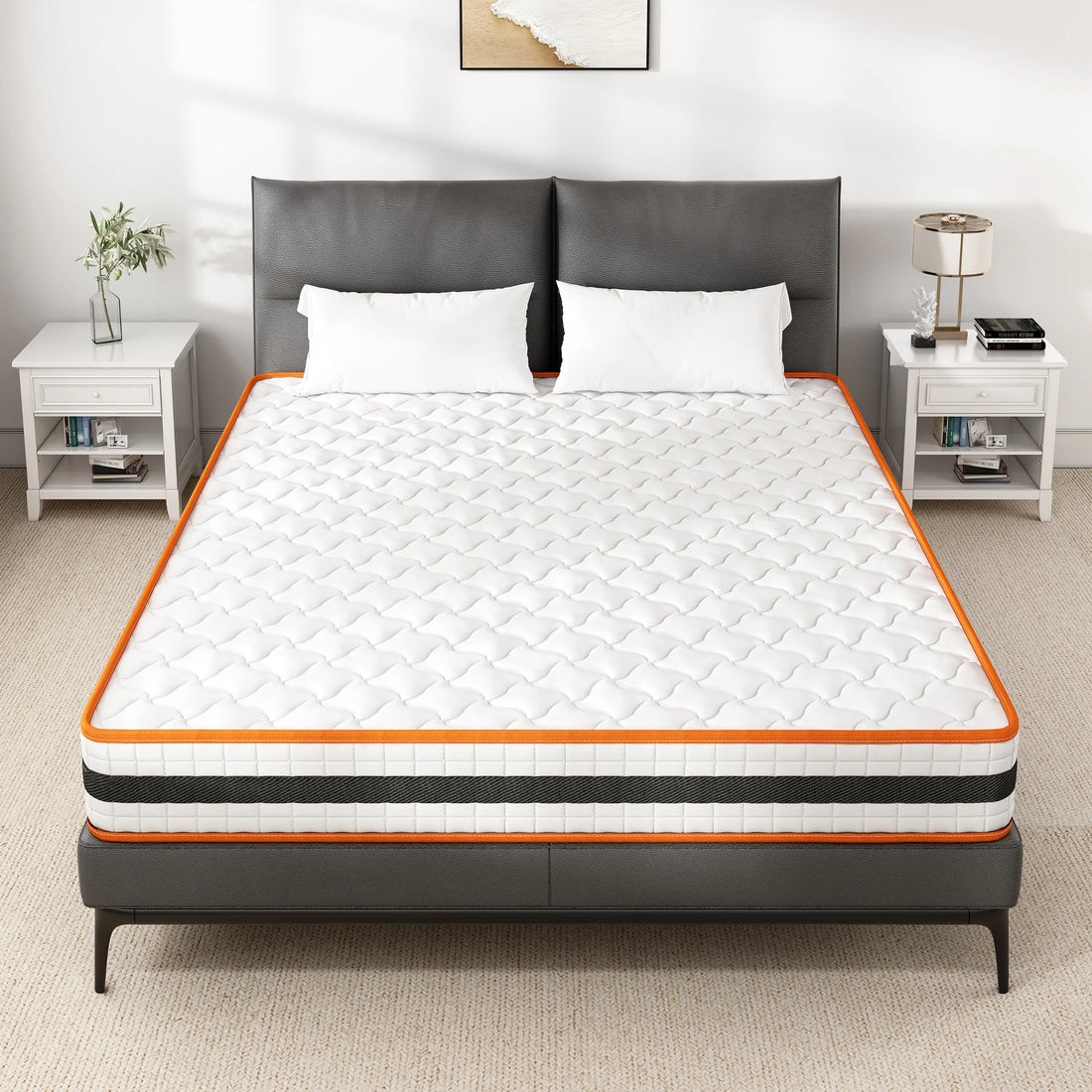 Hybrid Memory Foam and Spring Breathable Mattress, 2ft6/3/4/4ft6/5/6ft Orthopaedic Comfort, Pressure Relief and Hypoallergenic