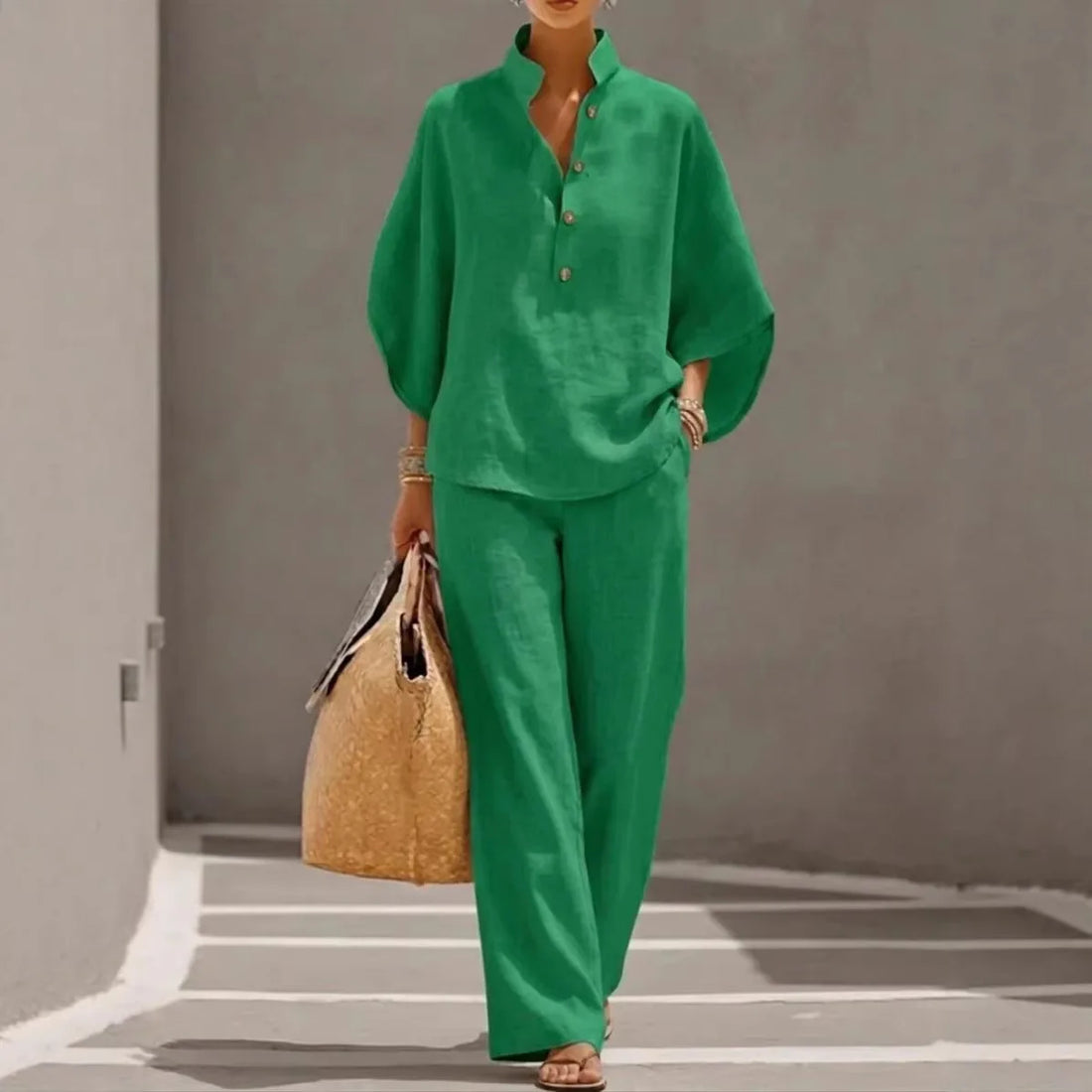 Women's Cotton Linen 2-Piece Outfit